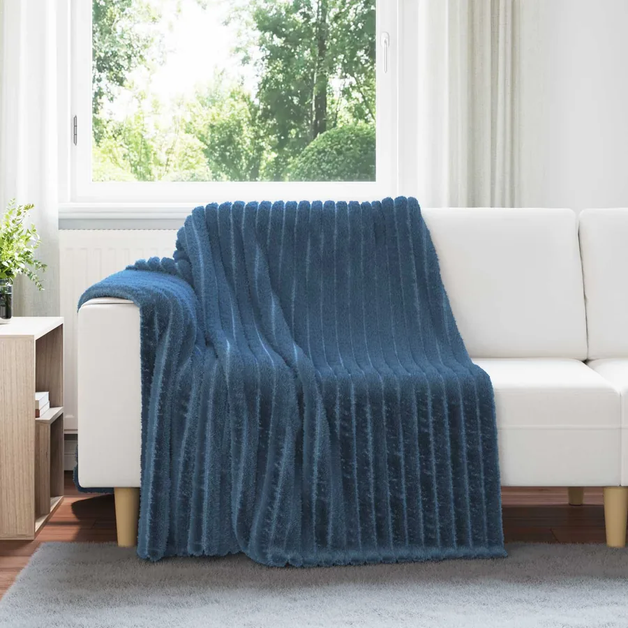 Couvertures à jeter 6 pcs Bleu marine 200 x 150 cm Toison