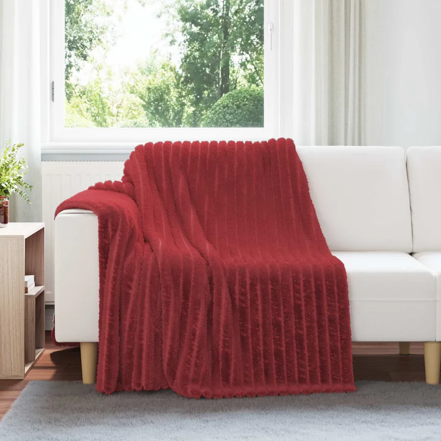 Couvertures à jeter 6 pcs Rouge Bordeaux 200 x 150 cm Toison