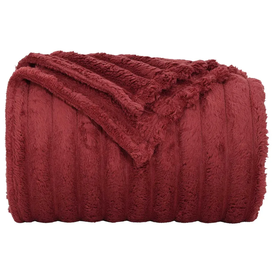 Couvertures à jeter 6 pcs Rouge Bordeaux 200 x 150 cm Toison - 5