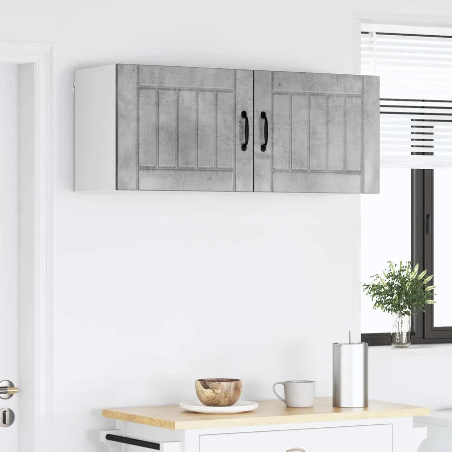 Meuble mural LUCCA 2 pcs Gris béton 50 x 31 x 40 cm - 4