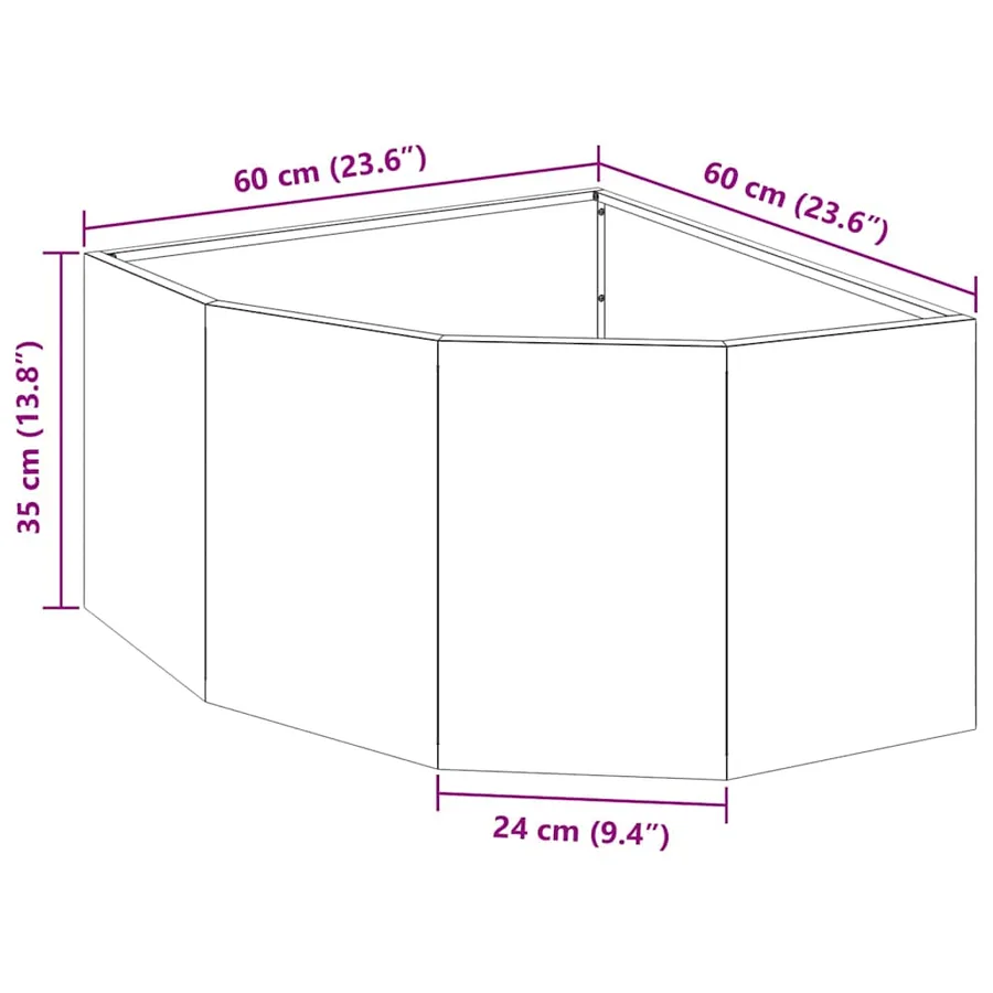 Jardinière d'Angle Vert olive 60 x 60 x 35 cm Acier - 12