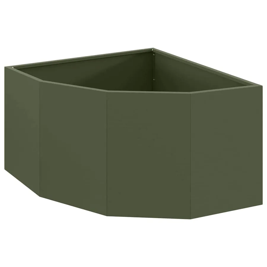 Jardinière d'Angle Vert olive 60 x 60 x 35 cm Acier - 2