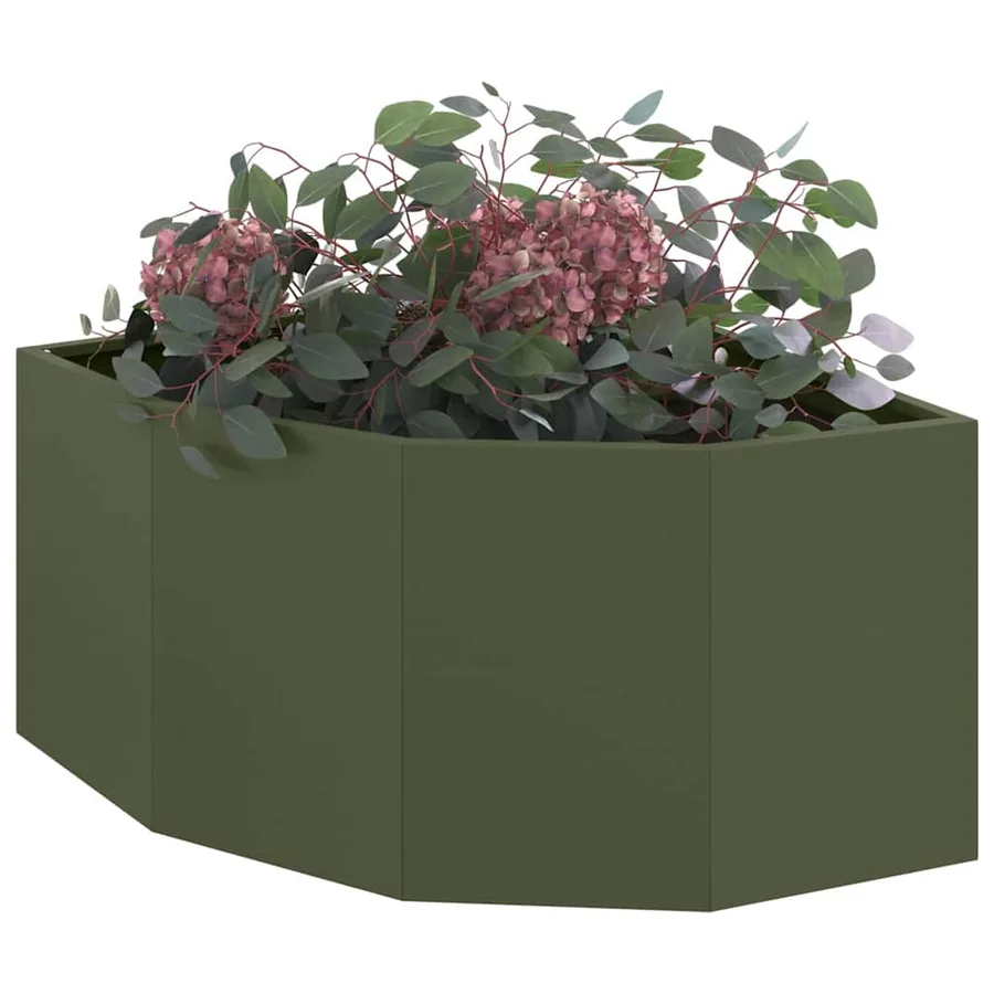Jardinière d'Angle Vert olive 60 x 60 x 35 cm Acier - 3