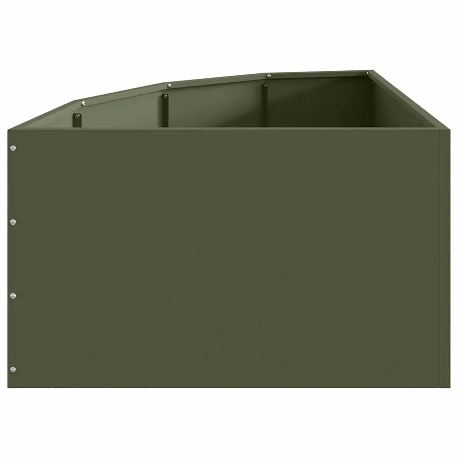 Jardinière d'Angle Vert olive 60 x 60 x 35 cm Acier - 6