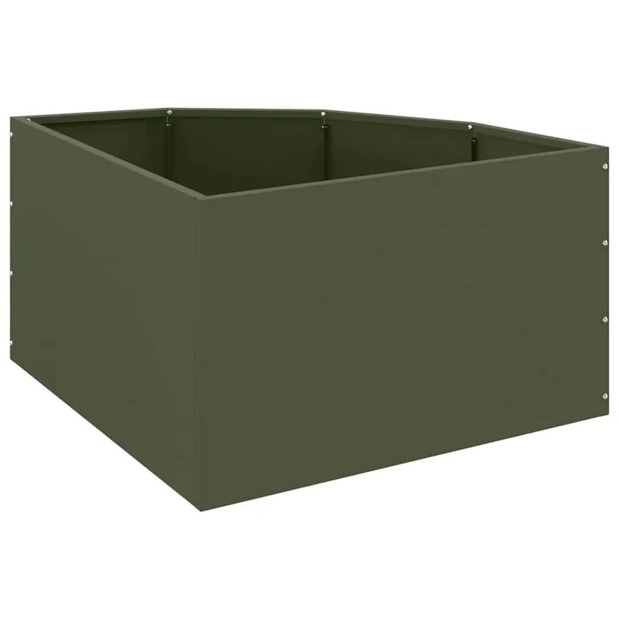 Jardinière d'Angle Vert olive 60 x 60 x 35 cm Acier - 7
