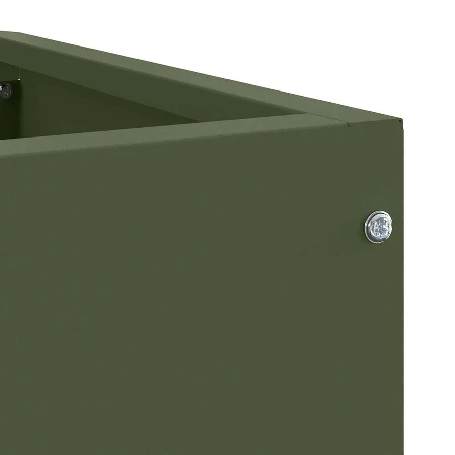 Jardinière d'Angle Vert olive 60 x 60 x 35 cm Acier - 9