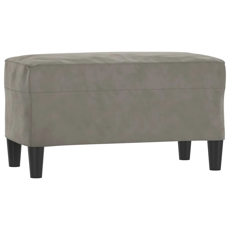 Banc Gris clair 70x35x41 cm Velours - 2