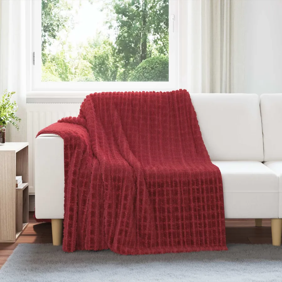 Couvertures à jeter 6 pcs Rouge Bordeaux 200 x 150 cm Toison