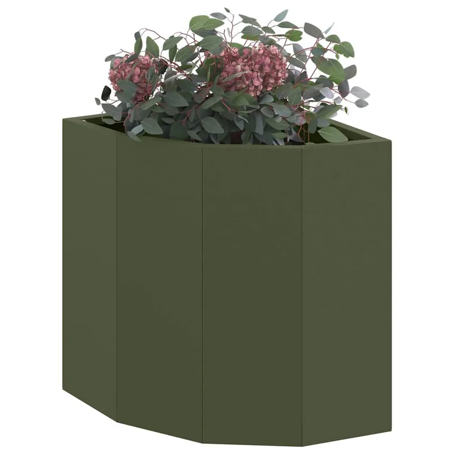 Jardinière d'Angle Vert olive 30 x 30 x 35 cm Acier - 3