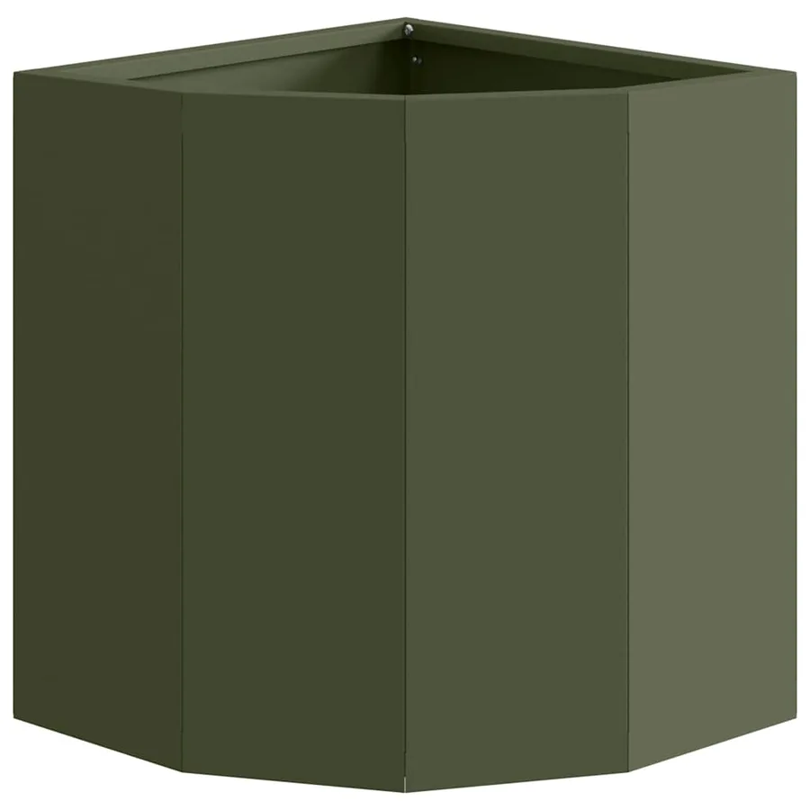 Jardinière d'Angle Vert olive 30 x 30 x 35 cm Acier - 5