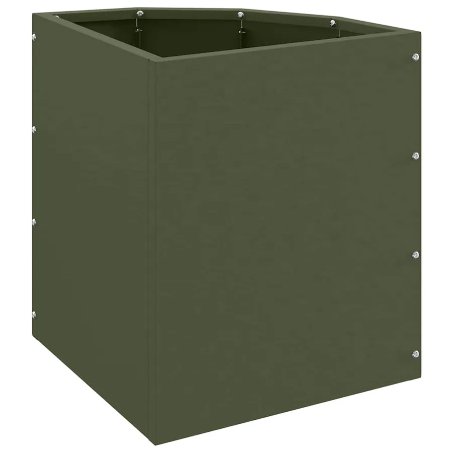 Jardinière d'Angle Vert olive 30 x 30 x 35 cm Acier - 7