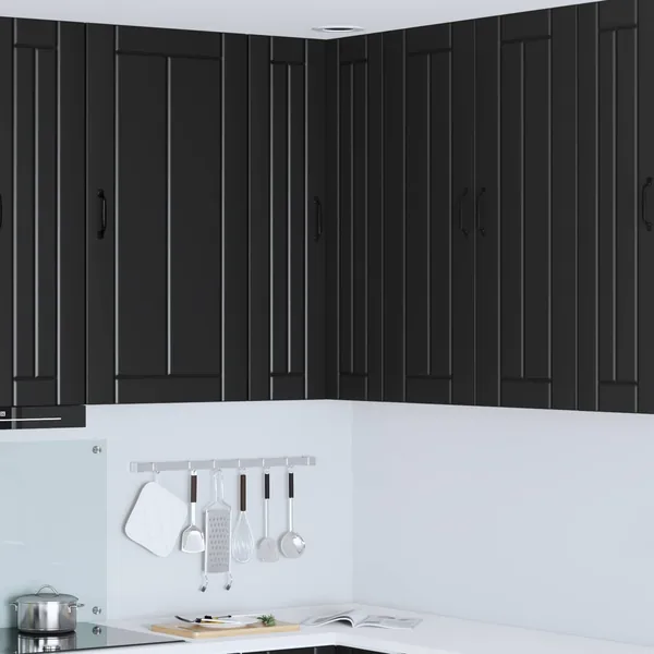 Cabinet d'angle mural LUCCA Noir 57 x 57 x 100 cm
