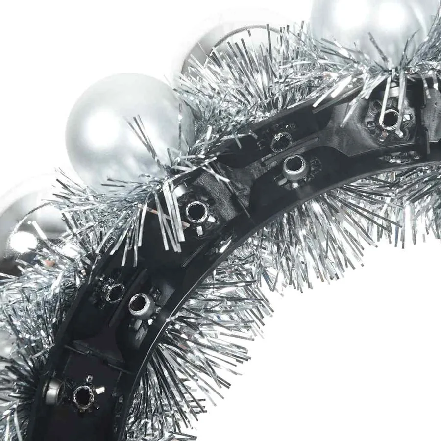 Couronnes de Boules de Noël 2 pcs Argent 33 x 33 x 7 cm - 7