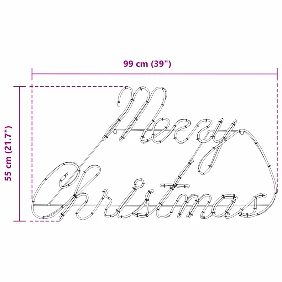 Panneau de Noël avec 216 LED Rouge 99 x 55 x 13 cm Fer - 11