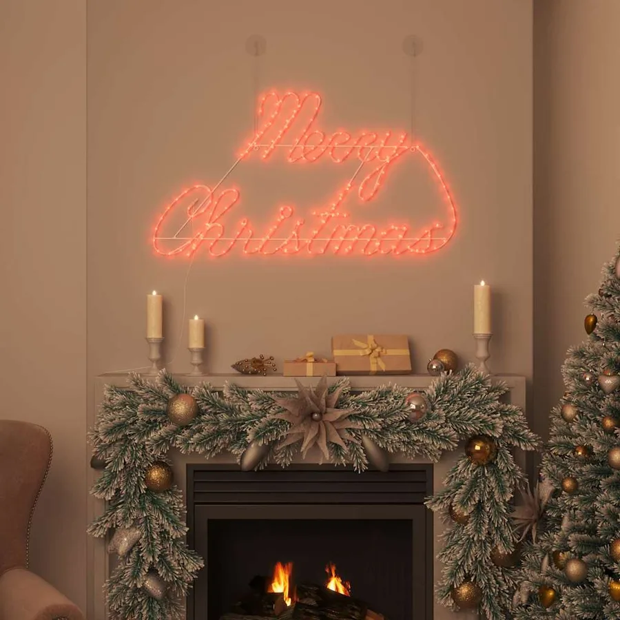Panneau de Noël avec 216 LED Rouge 99 x 55 x 13 cm Fer - 3