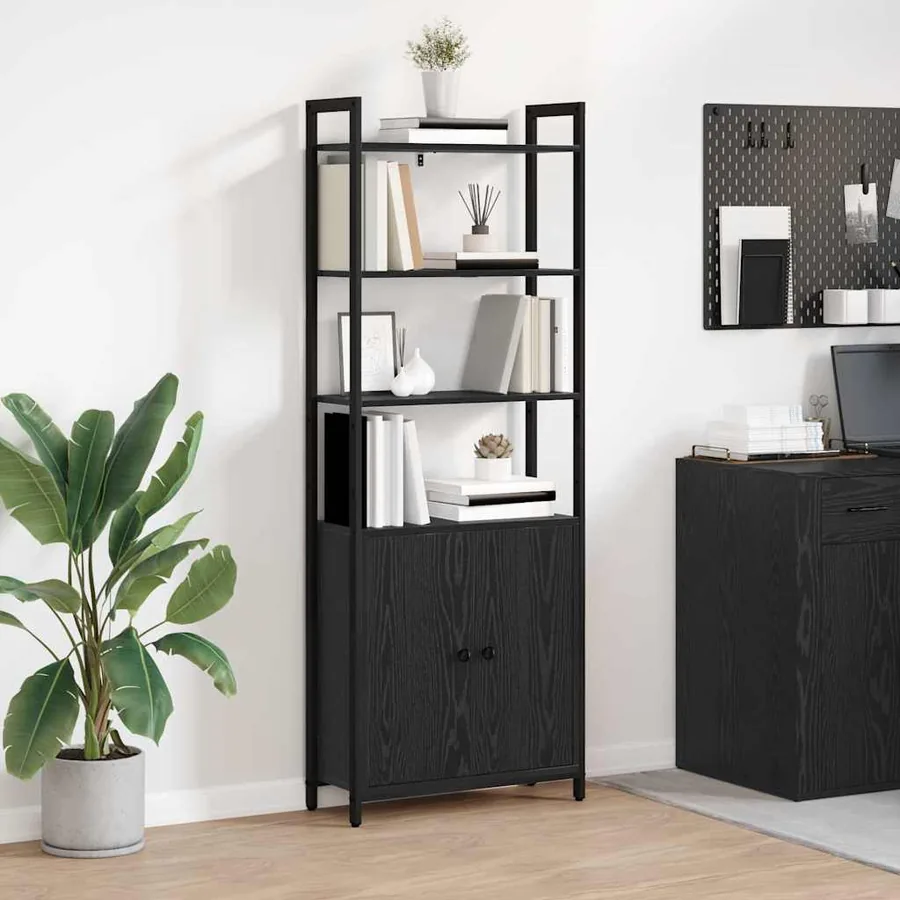 Bibliothèque Chêne noir 60 x 24 x 161 cm Bois d'ingénierie