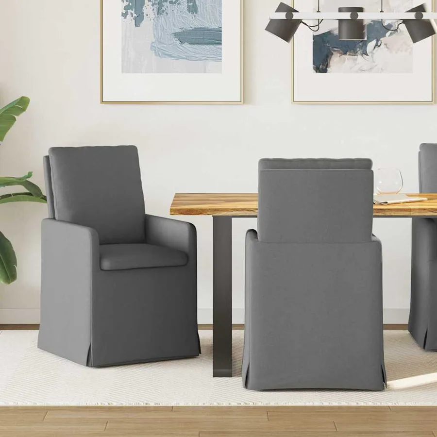 Chaises de salle à manger 2 pcs Gris foncé 57 x 67 x 98 cm