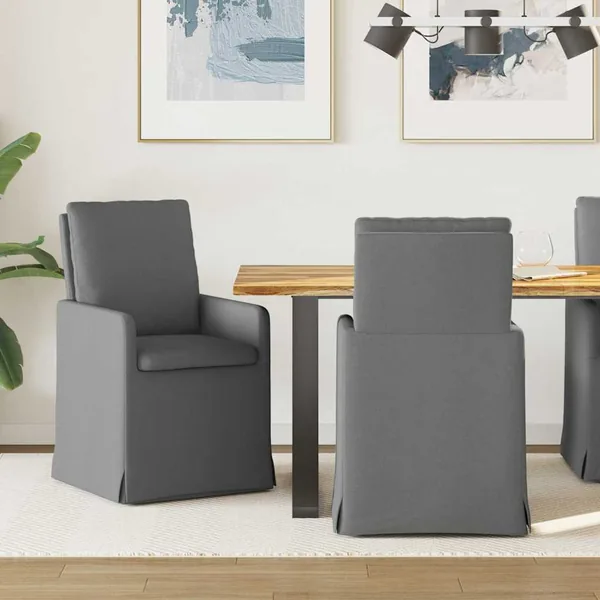 Chaises de salle à manger 2 pcs Gris foncé 57 x 67 x 98 cm