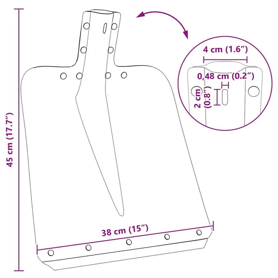 Tête de pelle 4 pcs Argent 45 x 38 cm Aluminium - 12