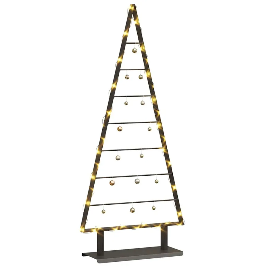 Arbre de Noël en métal avec support Noir 125,5 cm Acier - 3