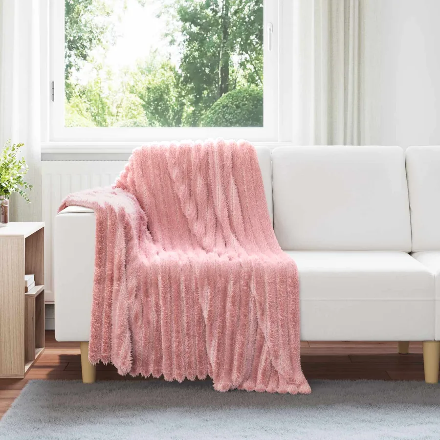 Jeté Rose 150 x 130 cm Toison