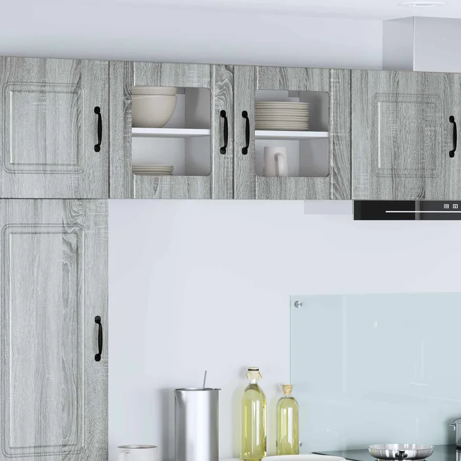 Cabinet en verre mural LUCCA Sonoma gris 40 x 31 x 40 cm