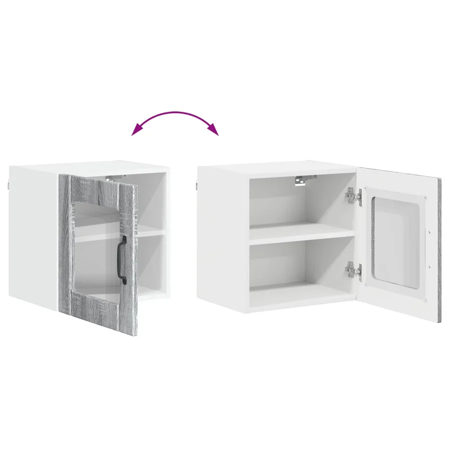 Cabinet en verre mural LUCCA Sonoma gris 40 x 31 x 40 cm - 11