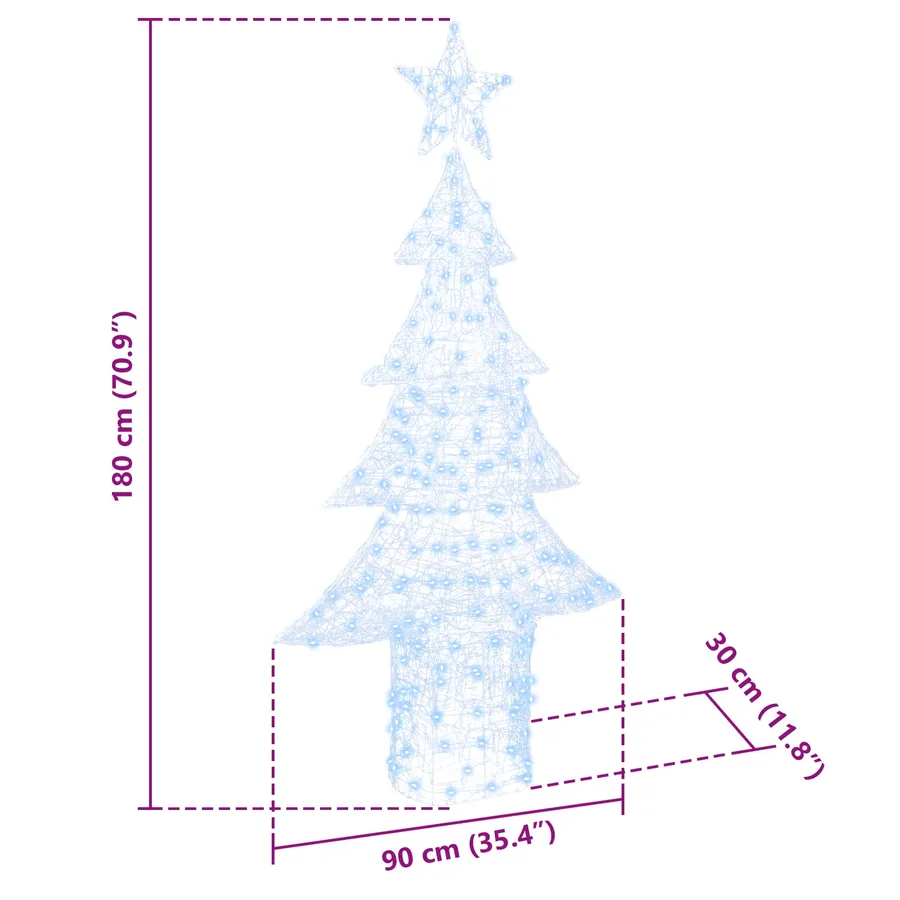 Sapin de Noël avec 240 LED Blanc froid 180 cm Acrylique - 8