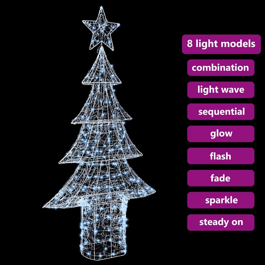 Sapin de Noël avec 240 LED Blanc froid 180 cm Acrylique - 9