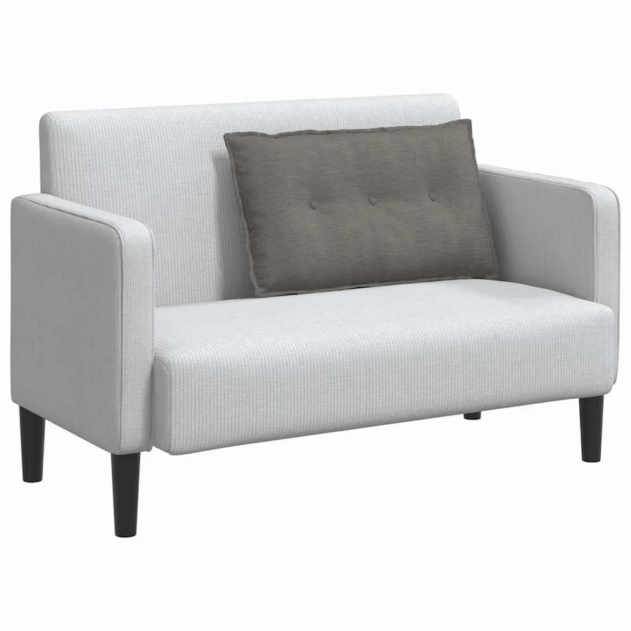 Coussin de Dos Gris clair 80 x 50 cm Tissu en velours côtelé - 3