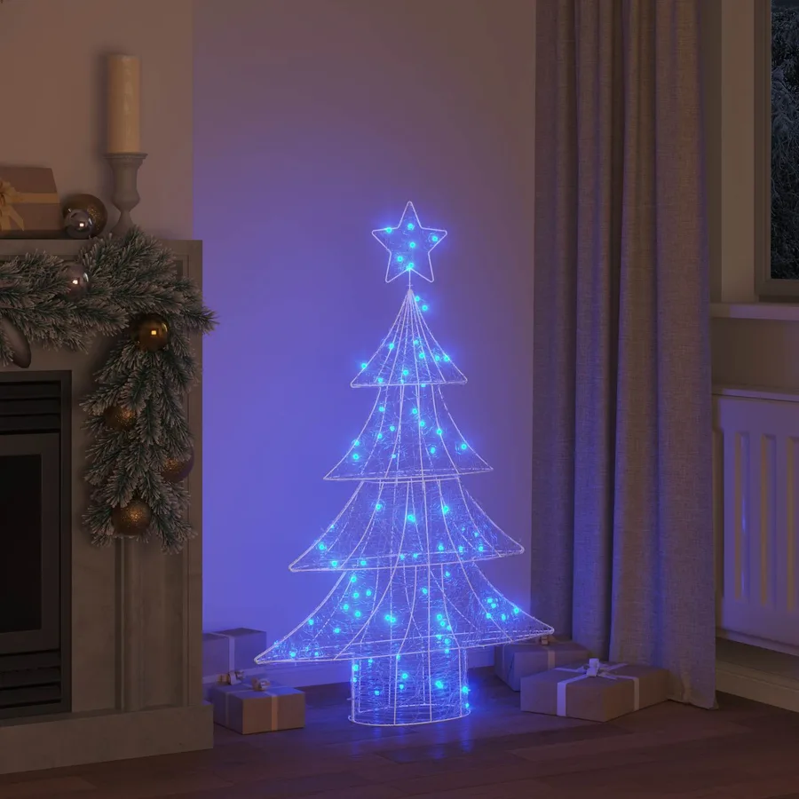 Sapin de Noël avec 100 LED Bleu 120 cm Acrylique - 3