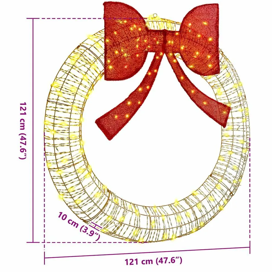 Couronne avec 150 LED Blanc chaud 121 x 121 x 10 cm PET - 8