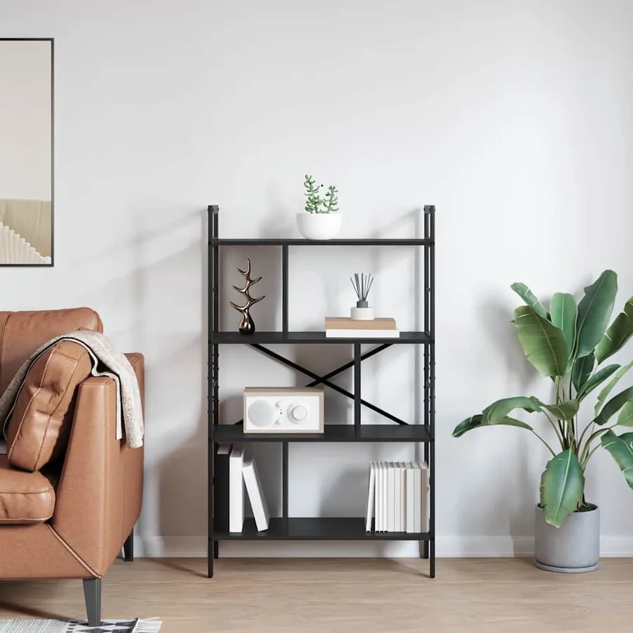 Étagère Chêne noir 75 x 30 x 123,5 cm Bois d'ingénierie - 4