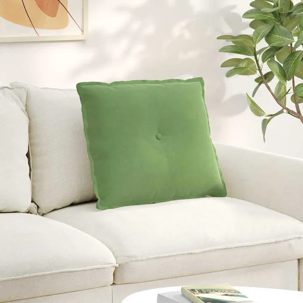 Coussin de Dos Vert clair 60 x 50 cm Tissu en velours côtelé