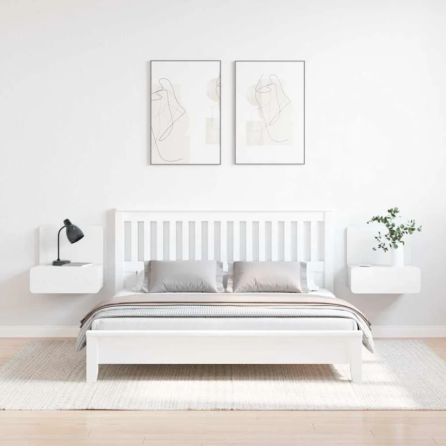 Table de chevet avec tiroir 2 pcs Blanc 44 x 32,5 x 40 cm - 4