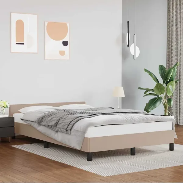 Cadre de lit avec tête de lit sans matelas cappuccino 120x200cm