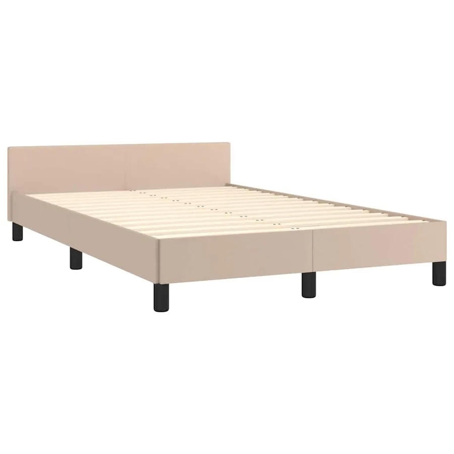 Cadre de lit avec tête de lit sans matelas cappuccino 120x200cm - 4