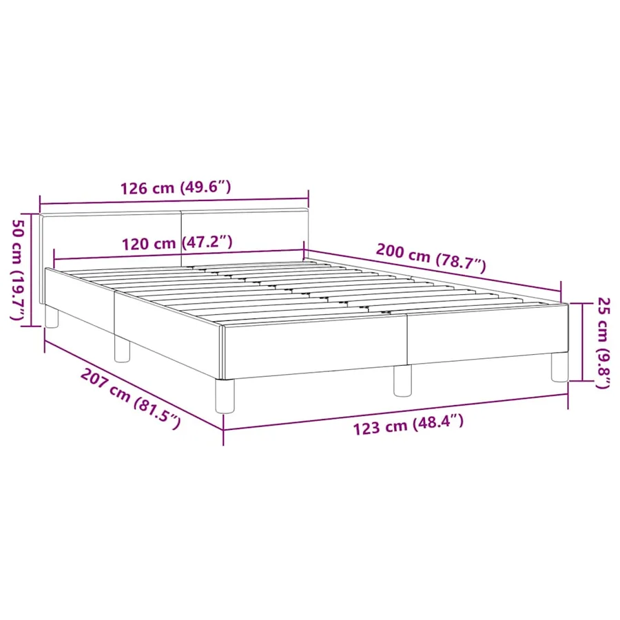 Cadre de lit avec tête de lit sans matelas cappuccino 120x200cm - 9