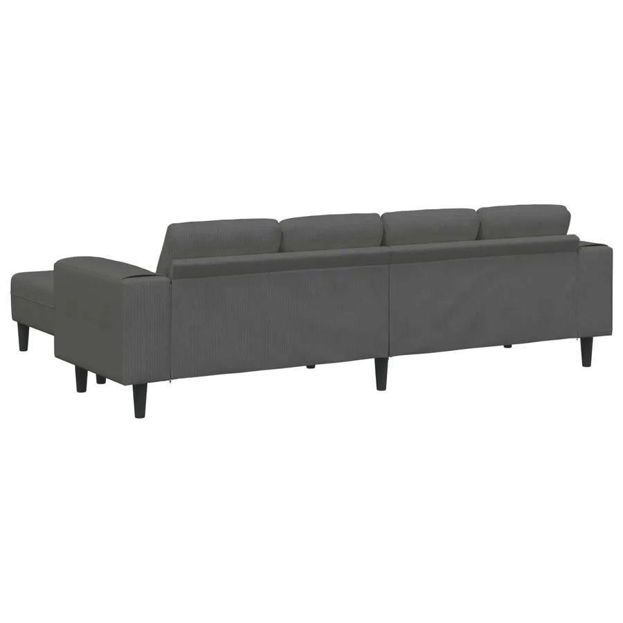 Canapé Gris foncé 250 x 188 x 76 cm Tissu en velours côtelé - 6