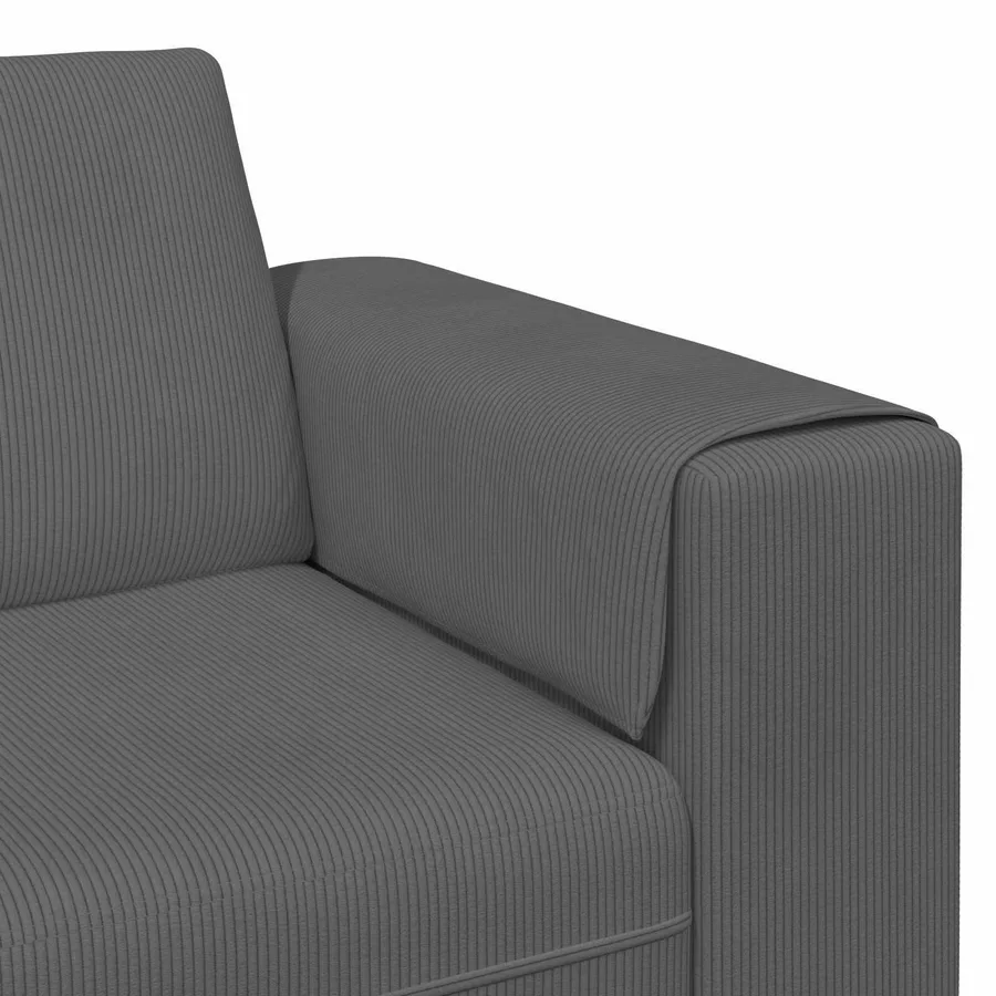 Canapé Gris foncé 250 x 188 x 76 cm Tissu en velours côtelé - 7