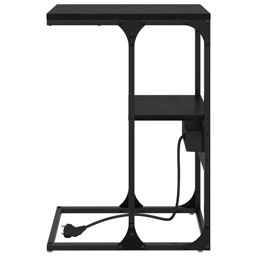 Cabinet de chevet Chêne noir 41,5 x 26 x 60,5 cm - 7