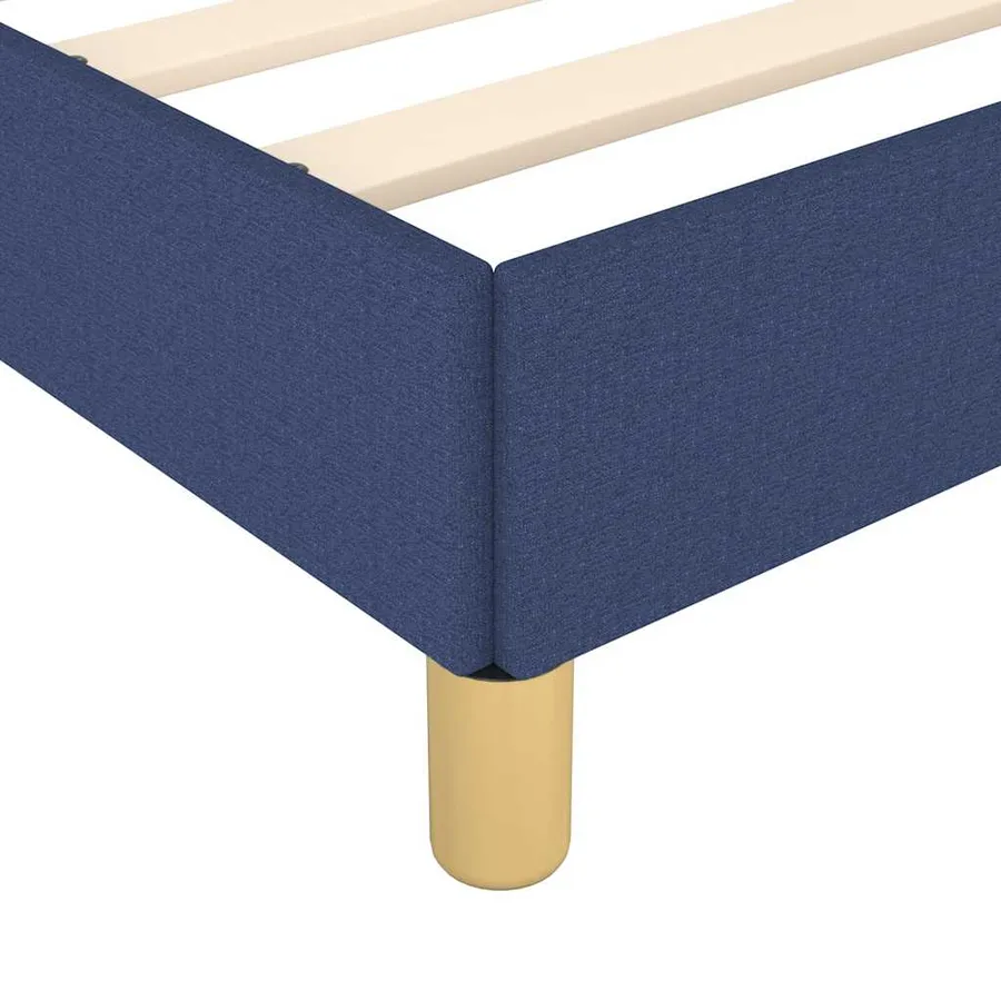 Cadre de lit avec tête de lit sans matelas bleu 80x200 cm tissu - 7