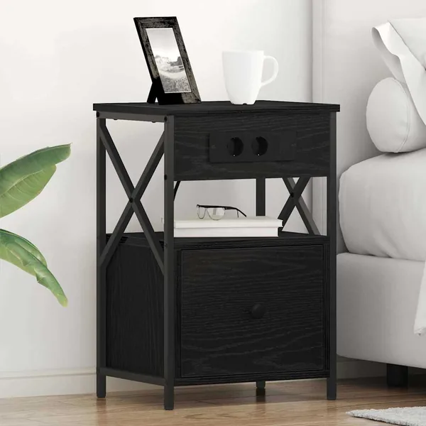 Cabinet de chevet Chêne noir 40 x 31 x 60 cm Bois d'ingénierie