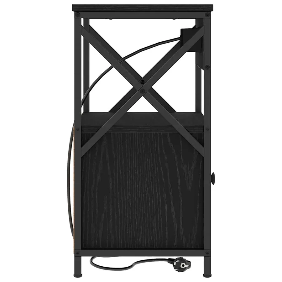 Cabinet de chevet Chêne noir 40 x 31 x 60 cm Bois d'ingénierie - 7