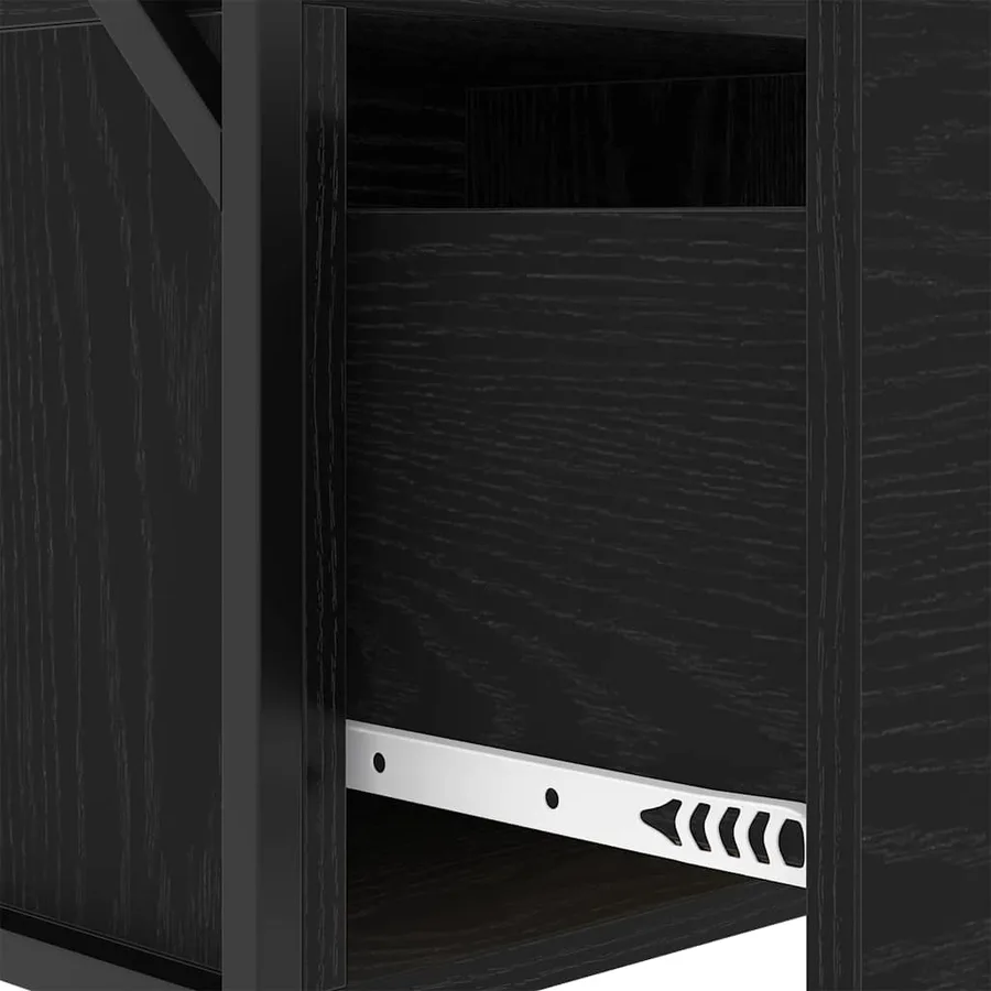 Cabinet de chevet Chêne noir 40 x 31 x 60 cm Bois d'ingénierie - 8