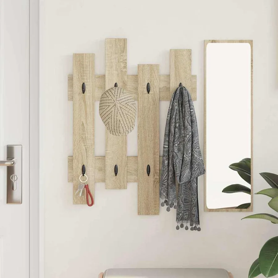 Porte-manteau mural Montage mural Chêne Sonoma 60 x 3 x 82 cm - 4