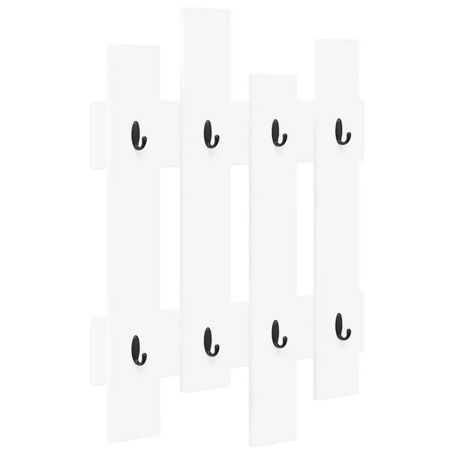 Porte-manteau mural Blanc 60 x 3 x 82 cm Bois d'ingénierie - 2