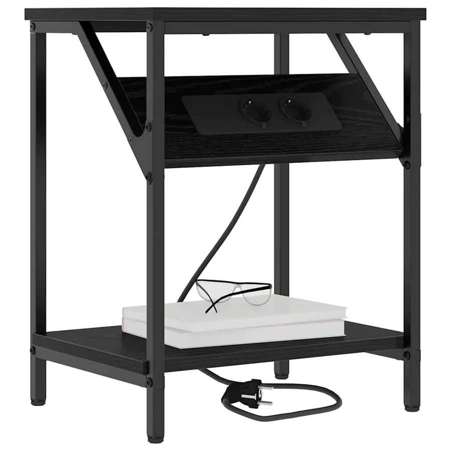 Cabinet de chevet 2 pcs Chêne noir 38 x 30 x 48 cm - 3