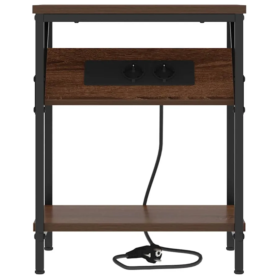 Cabinet de chevet Chêne brun 38 x 30 x 48 cm Bois d'ingénierie - 5