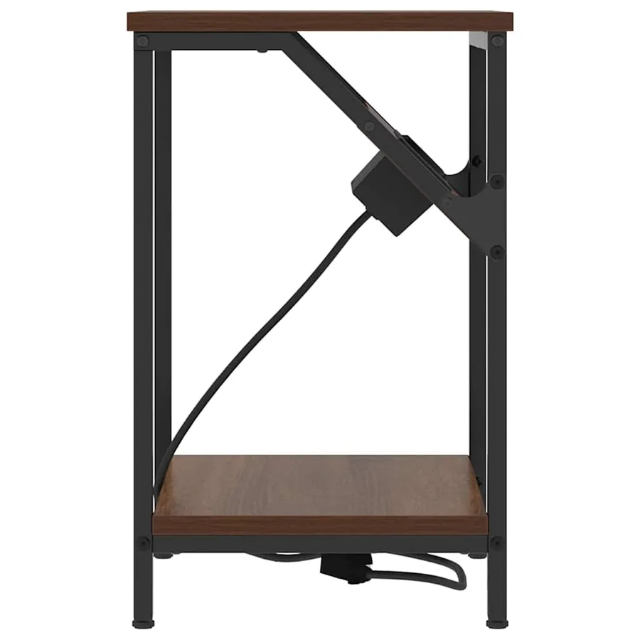 Cabinet de chevet Chêne brun 38 x 30 x 48 cm Bois d'ingénierie - 6